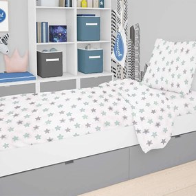 Σεντόνι Βρεφικό Με Λάστιχο Star 101 Green DimCol Crib 70x140cm 100% Βαμβάκι