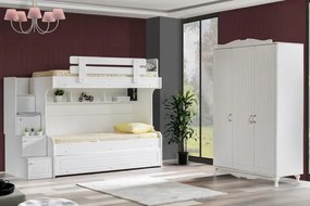 Stewehome Κουκέτα με μελαμίνη MDF και ντουλάπα με 3 πόρτες