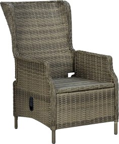 vidaXL Σετ Τραπεζαρίας Εξ. Χώρου 9 τεμ. Καφέ Συνθ. Ρατάν με Μαξιλάρια