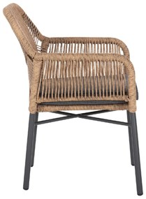 ΠΟΛΥΘΡΟΝΑ TOPIN HM6048.03 ΑΛΟΥΜΙΝΙΟ ΑΝΘΡΑΚΙ-P.E. RATTAN ΜΠΕΖ-ΜΑΞΙΛΑΡΙ ΑΝΘΡΑΚΙ