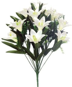 Τεχνητό Μπουκέτο Λίλιουμ 00-1339 52cm Ecru Marhome Συνθετικό Υλικό
