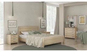 Savvidis Furniture Σετ Κρεβατοκάμαρας 5τμχ (κρεβάτι για στρώμα 90x190, 2 κομοδίνα, τουαλέτα και καθρέφτης) N26 Λάττε Μελαμίνη BEST-8080349