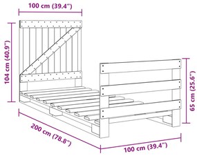 ΠΛΑΙΣΙΟ ΚΡΕΒΑΤΙΟΥ ΜΕ ΚΕΦΑΛΑΡΙ 100 X 200ΕΚ. ΜΑΣΙΦ ΞΥΛΟ ΠΕΥΚΟΥ 3281557