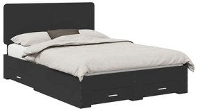 vidaXL Σκελετός Κρεβατιού Μαύρο 150 x 200 cm Επεξεργασμένο ξύλο