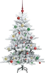 vidaXL Τεχνητό Χριστουγεννιάτικο Δέντρο με Άξονα με βάση Λευκό 150 cm