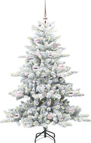 vidaXL Τεχνητό Χριστουγεννιάτικο Δέντρο με Άξονα με βάση Λευκό 150 cm