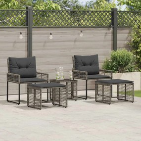 vidaXL Σετ Εξωτερικών Επίπλων με μαξιλάρι 5 pcs Γκρι