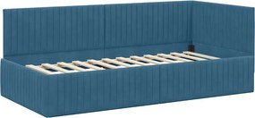 VidaXL Κρεβάτι Γωνίας Μπλε 90 x 190 cm Βελούδο