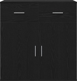 vidaXL Πλαϊνό γραφείο Μαύρη Οξυά 78 x 38 x 80 εκ Επεξεργασμένο Ξύλο