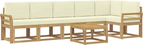 vidaXL Σειρά Καναπέ Εξωτερικού 7 pcs Λευκό και Κρεμ Πολυεστέρας