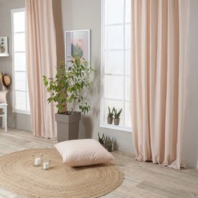Κουρτίνα Guensa 06 Με Τρέσα Pink Teoran 140X260 Cotton-Polyester