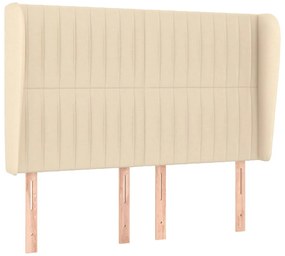 vidaXL Κεφαλάρι με Πτερύγια Κρεμ 147x23x118/128 εκ. Υφασμάτινο