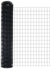 vidaXL Euro Fence Σετ 2 Γκρι Ατσάλι 25 x 1.2 μ Ανθεκτικός