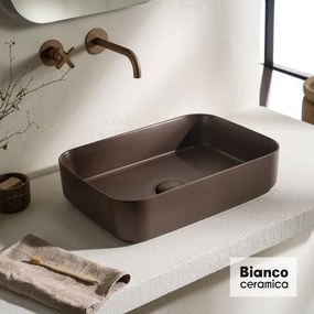 Bianco Ceramica Punto Επιτραπέζιος Πορσελάνινος Νιπτήρας 50x36εκ Taupe Matt