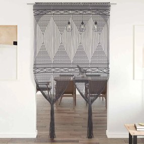 Κουρτίνα Μακραμέ Ανθρακί 140 x 240 εκ. Βαμβακερή