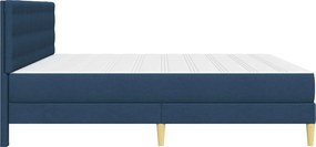 vidaXL Σκελετός κρεβατιού με στρώμα Μπλε 200 x 200 cm Ύφασμα