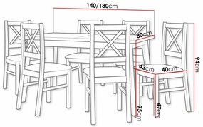 Σετ τραπεζαρίας Victorville 316, 75x80x140cm, Αριθμός θέσεων: 6, Γωνιακό | Epipla1.gr