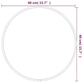 vidaXL Καθρέφτης Τοίχου Στρογγυλός Μαύρος Ø 40 εκ.