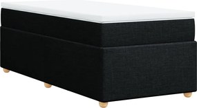 vidaXL Κρεβάτι Boxspring με Στρώμα Μαύρο 80 x 200 εκ. Υφασμάτινο