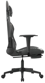 vidaXL Καρέκλα Gaming Μασάζ Υποπόδιο Μαύρο/Παραλλαγή Συνθετικό Δέρμα