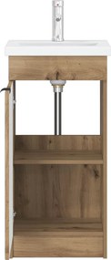 vidaXL Καθρέφτης μπάνιου με νιπτήρα Artisan Δρυς 42 x 40 x 84,5 εκ