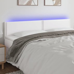 Κεφαλάρι Κρεβατιού LED Λευκό 180x5x78/88 εκ. Συνθετ. Δέρμα 3121575