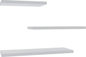 Ραφιέρα τοίχου Leila pakoworld σετ 3τεμ μελαμίνη σε λευκή απόχρωση