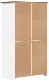 vidaXL Ντουλάπα BODO Λευκή/Καφέ 101 x 52 x 176,5 εκ. Μασίφ Ξύλο Πεύκου