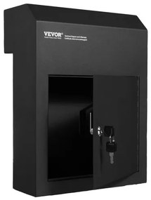 VEVOR Through The Door Key Drop Box 12x6x16&quot; Mailbox with 1.8&quot;12&quot; Key Lock Black