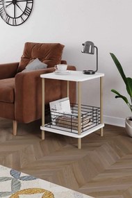 Βοηθητικό Τραπεζάκι Λευκό / Μαύρο MECRO 45x38x58