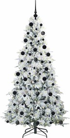 vidaXL Τεχνητό Χριστουγεννιάτικο Δέντρο με Άξονα με βάση Λευκό 210 cm