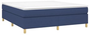 Κρεβάτι Boxspring με Στρώμα Μπλε 160x200 εκ. Υφασμάτινο - Μπλε