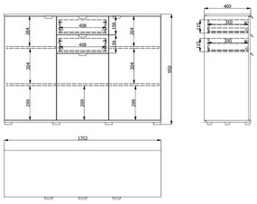 Κομότα - Μπουφές Duero 3K2F Γκρί Δρύς 135x40x95 εκ. 135x40x95 εκ.