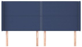 vidaXL Κεφαλάρι με Πτερύγια Μπλε 203x16x118/128 εκ. Υφασμάτινο