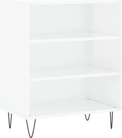 vidaXL Ραφιέρα Γυαλιστερή Λευκή 57 x 35 x 70 εκ. από Επεξεργ. Ξύλο