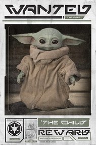 Αφίσα Star Wars: The Mandalorian - Wanted The Child (Baby Yoda), (61 x 91.5 cm)