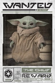 Αφίσα Star Wars: The Mandalorian - Wanted The Child (Baby Yoda)