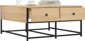 vidaXL Τραπεζάκι Σαλονιού Sonoma Δρυς 80x80x40 εκ. Επεξεργασμένο Ξύλο