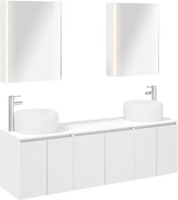 vidaXL Σετ Ντουλαπιών Μπάνιου 5 pcs Λευκό Επεξεργασμένο Ξύλο