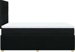 vidaXL Κρεβάτι Boxspring με Στρώμα Μαύρο 120x200 εκ. Υφασμάτινο