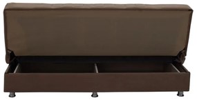 Kαναπές κρεβάτι Romina pakoworld 3θέσιος ύφασμα βελουτέ μπεζ-μόκα 180x75x80εκ - Ύφασμα - 213-000016