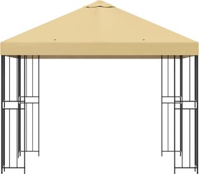vidaXL Κιόσκι 3 x 3 m Κρεμ Πολυεστέρας και Χάλυβας 190 gsm