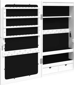 vidaXL Έπιπλο Κοσμημάτων με Καθρέφτη/LED Φώτα Επιτοίχιο Λευκό