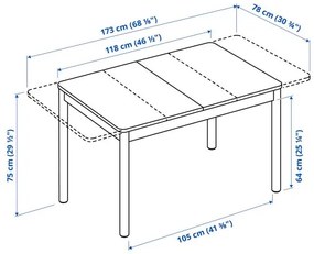 RÖNNINGE επεκτεινόμενο τραπέζι, 118/173x78 cm 305.074.65