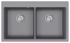 Helika Magna SQM 200 Ένθετος Γρανιτένιος Νεροχύτης Μ86xΠ51cm Γκρί