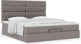 vidaXL Οθωμανικό κρεβάτι με στρώμα Taupe 180x200cm ύφασμα