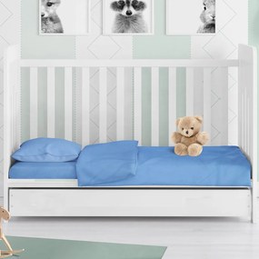 Σεντόνι Λίκνου Επίπεδο (80x110) Dimcol Solid Sky Blue 498