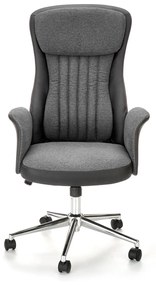 Καρέκλα γραφείου Houston 1491, Γραφίτης, Μαύρο, 108x65x75cm, 16 kg, Με μπράτσα, Με ρόδες, Μηχανισμός καρέκλας: Κλίση | Epipla1.gr
