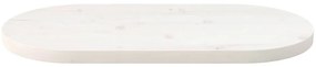 vidaXL Επιφάνεια Τραπεζιού Οβάλ Λευκή 60x30x2,5 εκ. Μασίφ Ξύλο Πεύκου