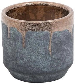 Βάζο 0046-124-015 14x13cm Blue-Bronze Κεραμικό